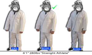 B3XL 280lbs powerlifter bjj gi size